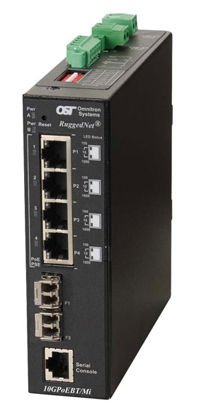 RuggedNet 10GHPoEBT Mi 2xSFP 4xRJ 45 2xDC